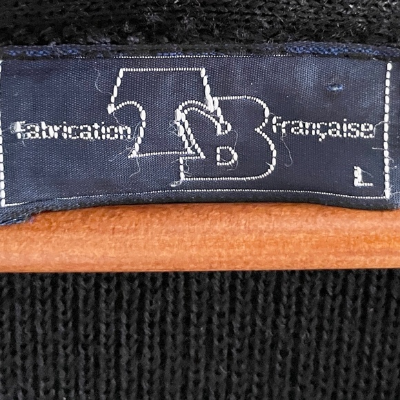 Vintage 70s men’s knit Cardigan Academia School prep Varsity Wool Navy blue L - Picture 4 of 16